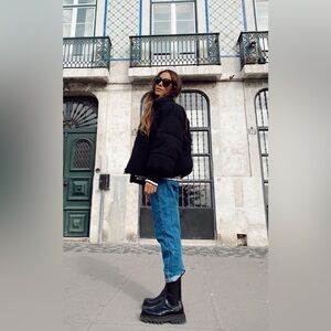 PATENT CROCO CLEATED MID CHELSEA BOOT